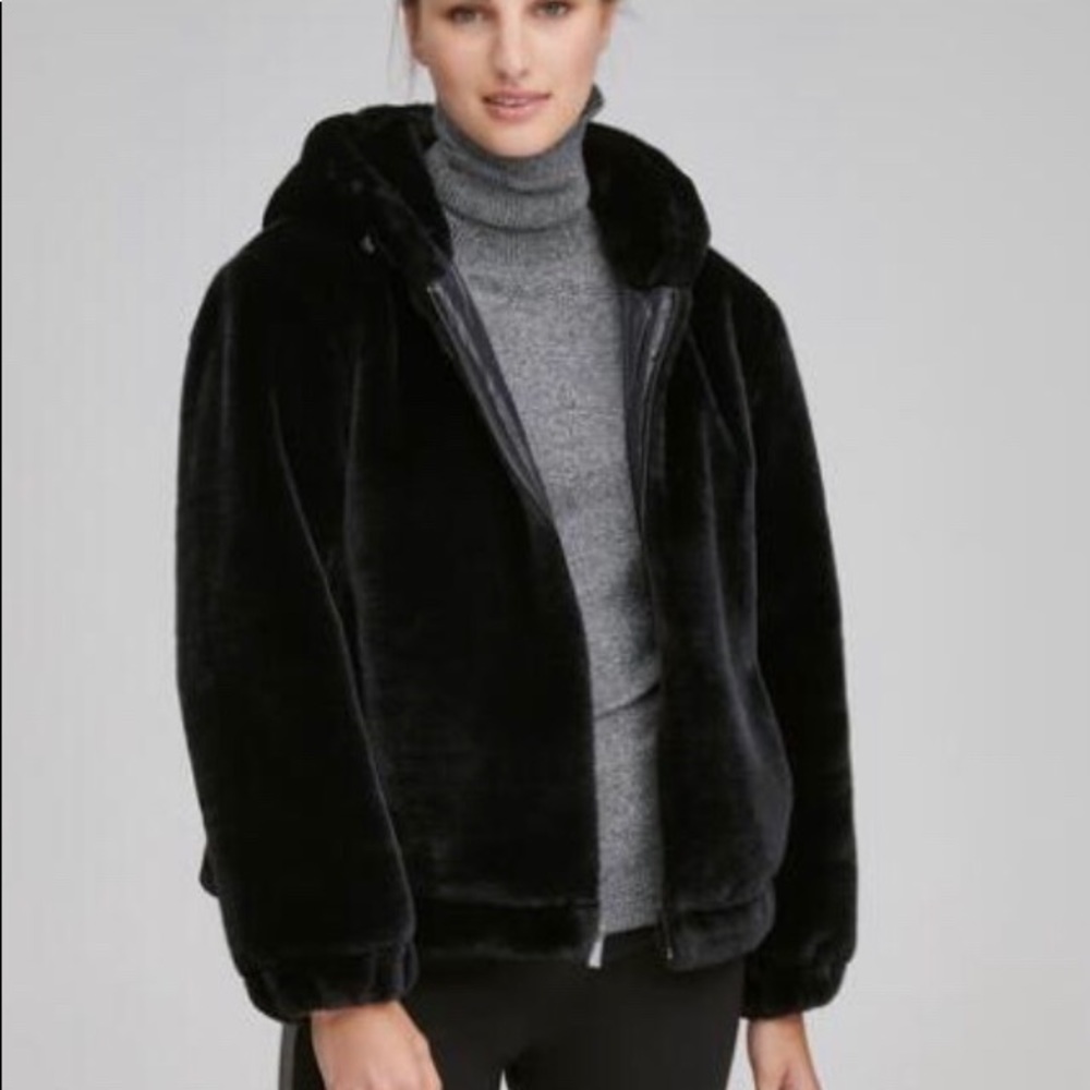 Andrew Marc Nellie Faux Mink Bubble Coat